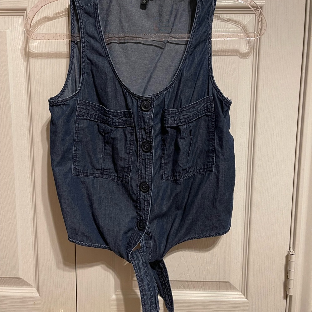 Express Dark Blue Denim Vest
